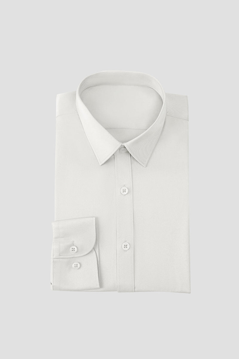 Load image into Gallery viewer, White Men's Long Sleeves Suit Shirt