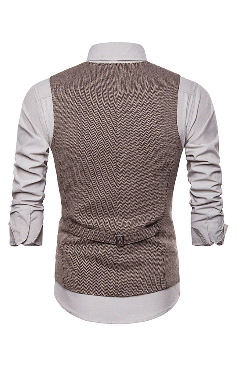 Load image into Gallery viewer, Single Breasted V-Neck Black Men's Suit Vests