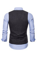 Load image into Gallery viewer, Single Breasted V-Neck Black Men's Suit Vests