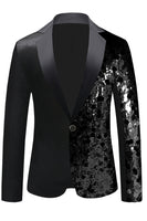 Load image into Gallery viewer, Sparkly Black Sequins Notched Lapel Men's Blazer