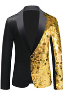 Load image into Gallery viewer, Sparkly Black Sequins Notched Lapel Men's Blazer