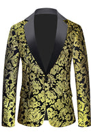 Load image into Gallery viewer, Golden Notched Lapel Jacquard Men's Blazer