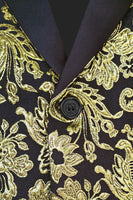 Load image into Gallery viewer, Golden Notched Lapel Jacquard Men's Blazer