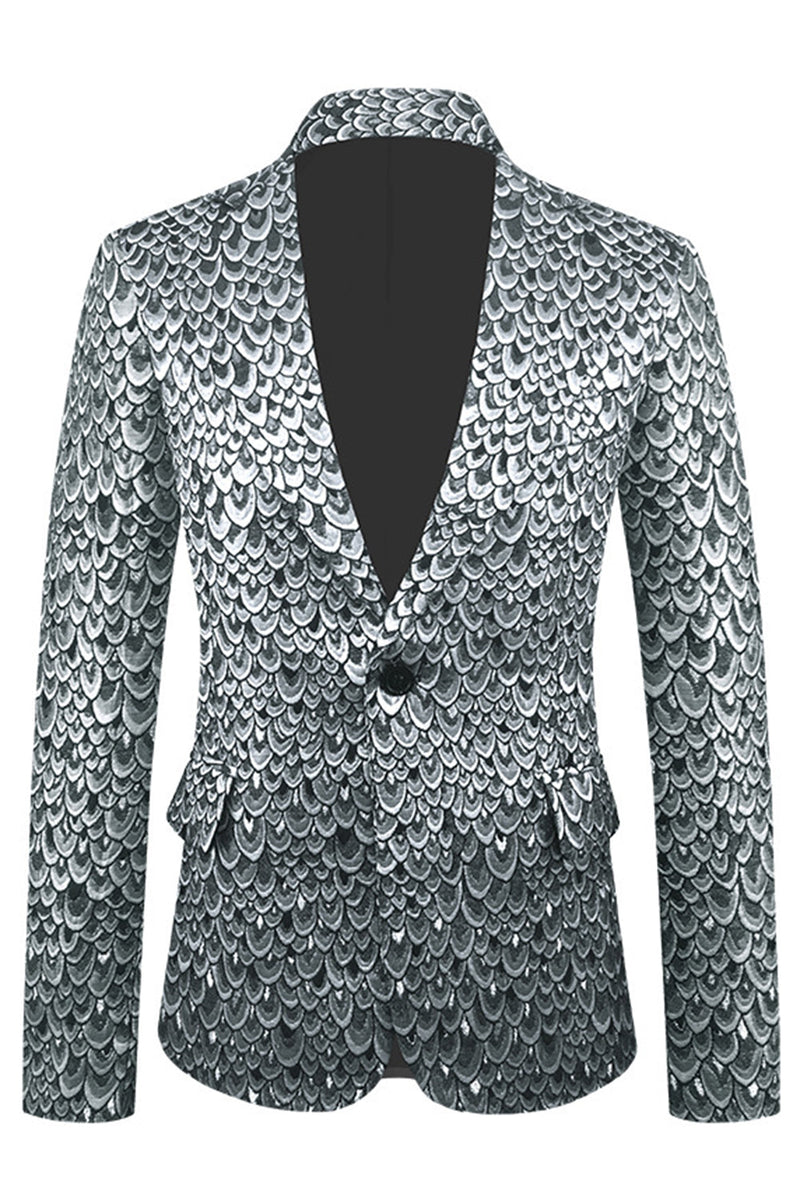 Load image into Gallery viewer, Golden Jacquard Shawl Lapel Men's Blazer