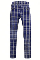 Load image into Gallery viewer, Royal Blue Plaid Peak Lapel Double Breasted 2 Piece Men's Suit