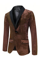 Load image into Gallery viewer, Sparkly Brown One Button Shawl Lapel Men's Blazer