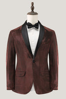 Load image into Gallery viewer, Shawl Lapel Brown One Button Men's Blazer