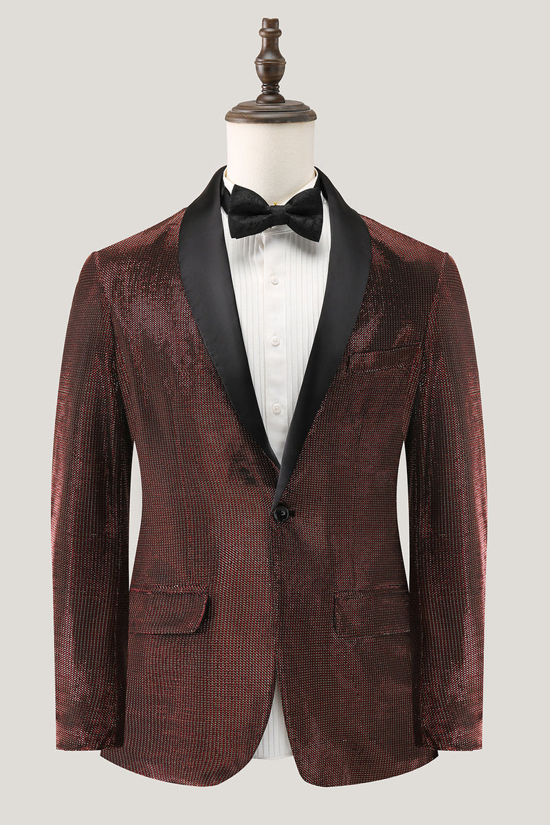 Load image into Gallery viewer, Shawl Lapel Brown One Button Men's Blazer