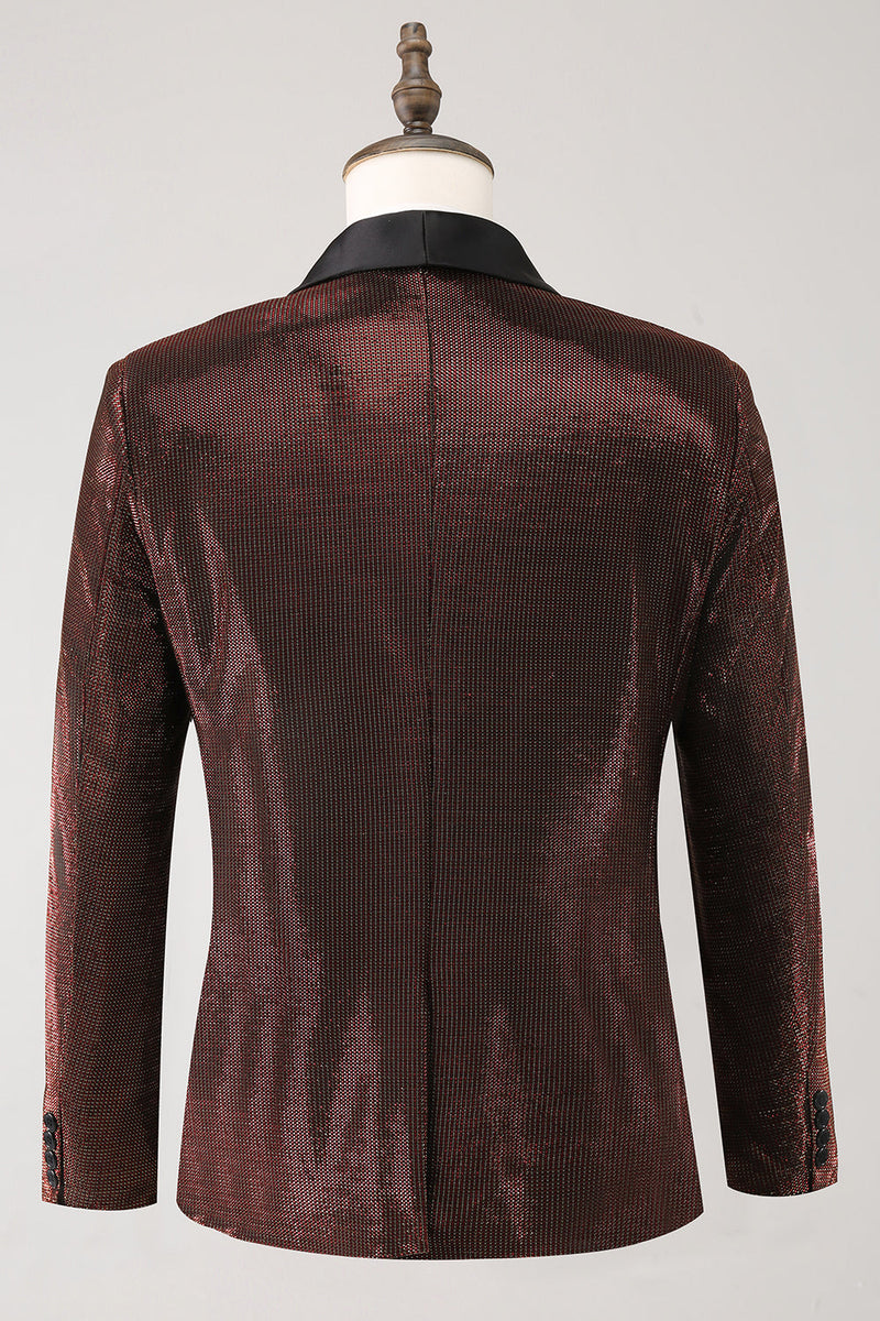 Load image into Gallery viewer, Shawl Lapel Brown One Button Men's Blazer