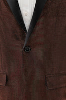 Load image into Gallery viewer, Shawl Lapel Brown One Button Men's Blazer