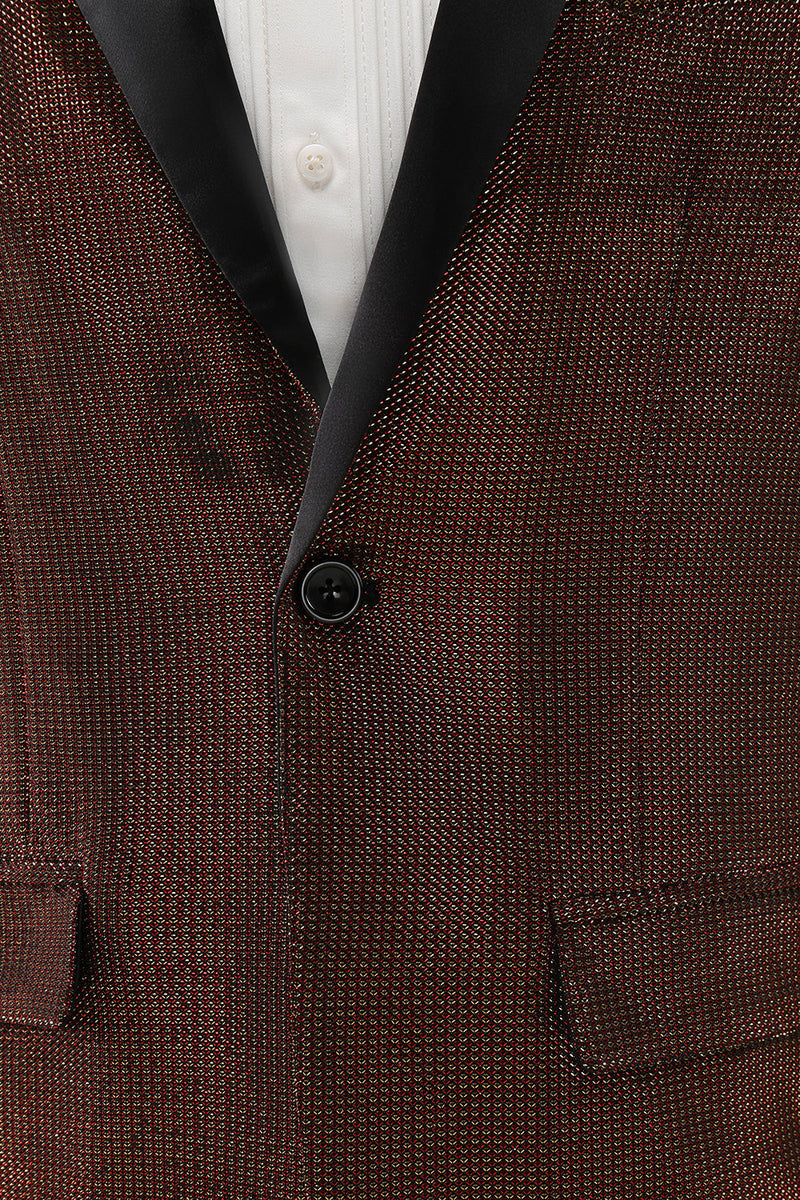 Load image into Gallery viewer, Shawl Lapel Brown One Button Men's Blazer