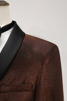Load image into Gallery viewer, Shawl Lapel Brown One Button Men's Blazer
