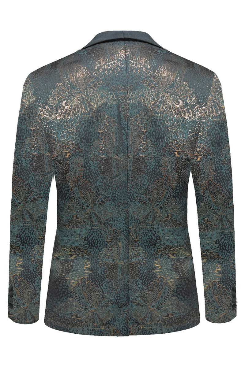 Load image into Gallery viewer, Dark Blue Jacquard Shawl Lapel Men's Prom Blazer