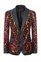 Load image into Gallery viewer, Sparkly Red Sequins Shawl Lapel Men's Party Blazer