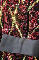 Load image into Gallery viewer, Sparkly Red Sequins Shawl Lapel Men's Party Blazer