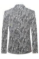 Load image into Gallery viewer, Black and White Printed Notched Lapel Men's Blazer