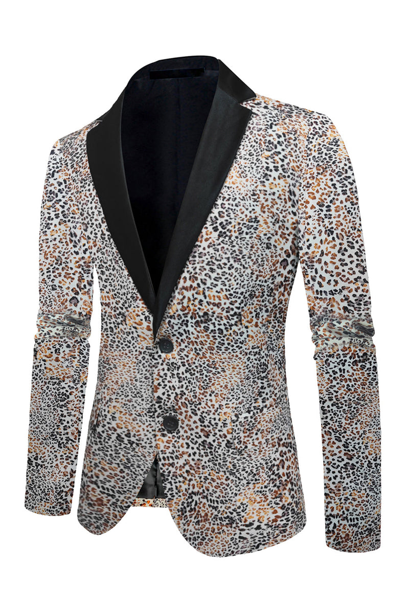Load image into Gallery viewer, Leopard Printed Notched Lapel Men's Blazer