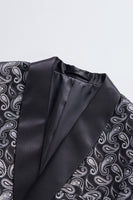 Load image into Gallery viewer, Black Shawl Lapel Print Men's Blazer