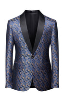 Load image into Gallery viewer, Navy Print Men's Formal Blazer