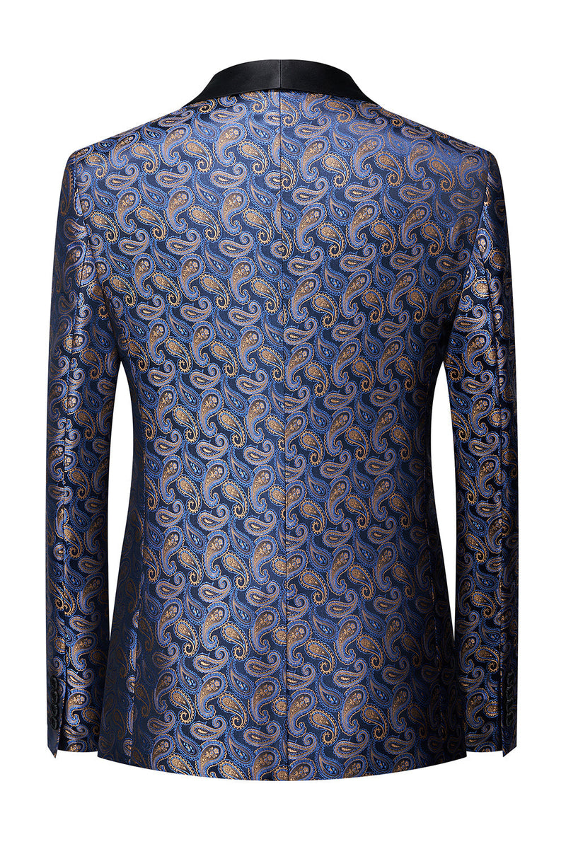 Load image into Gallery viewer, Navy Print Men's Formal Blazer