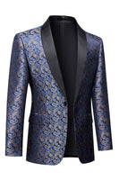 Load image into Gallery viewer, Navy Print Men's Formal Blazer