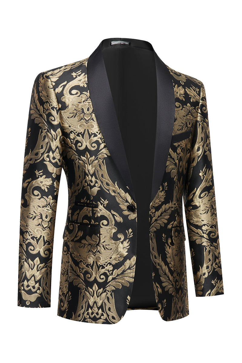 Load image into Gallery viewer, Black Golden Embroidery Men's Blazer