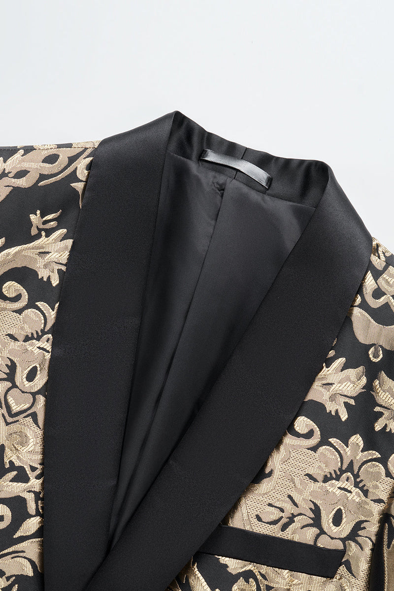 Load image into Gallery viewer, Black Golden Embroidery Men's Blazer