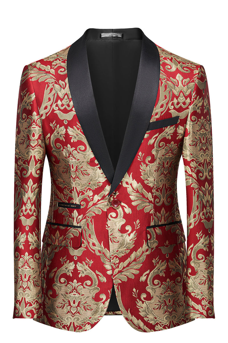 Load image into Gallery viewer, Dark Green Men's Prom Blazer with Embroidery