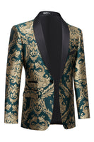 Load image into Gallery viewer, Dark Green Men's Prom Blazer with Embroidery