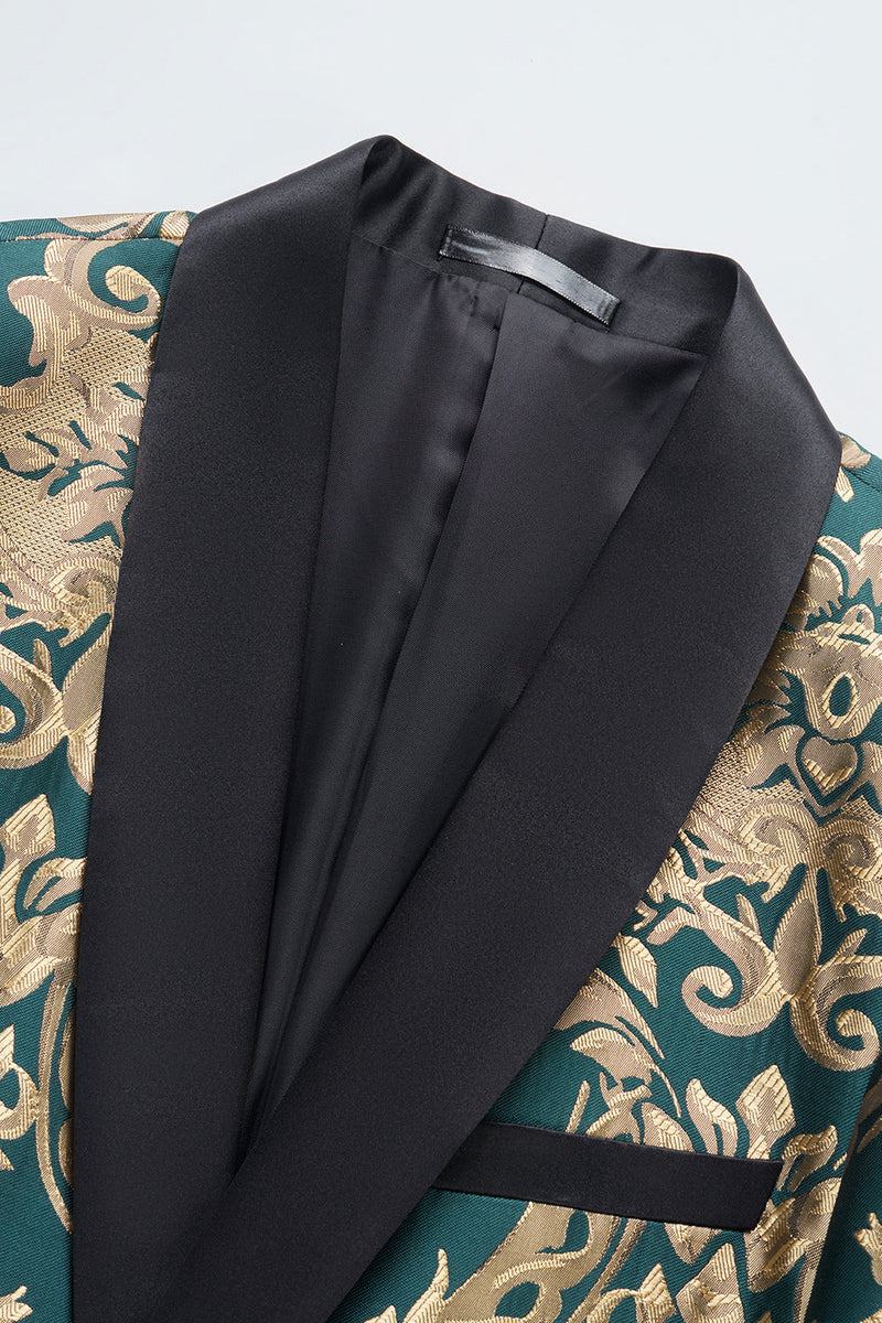 Load image into Gallery viewer, Dark Green Men's Prom Blazer with Embroidery