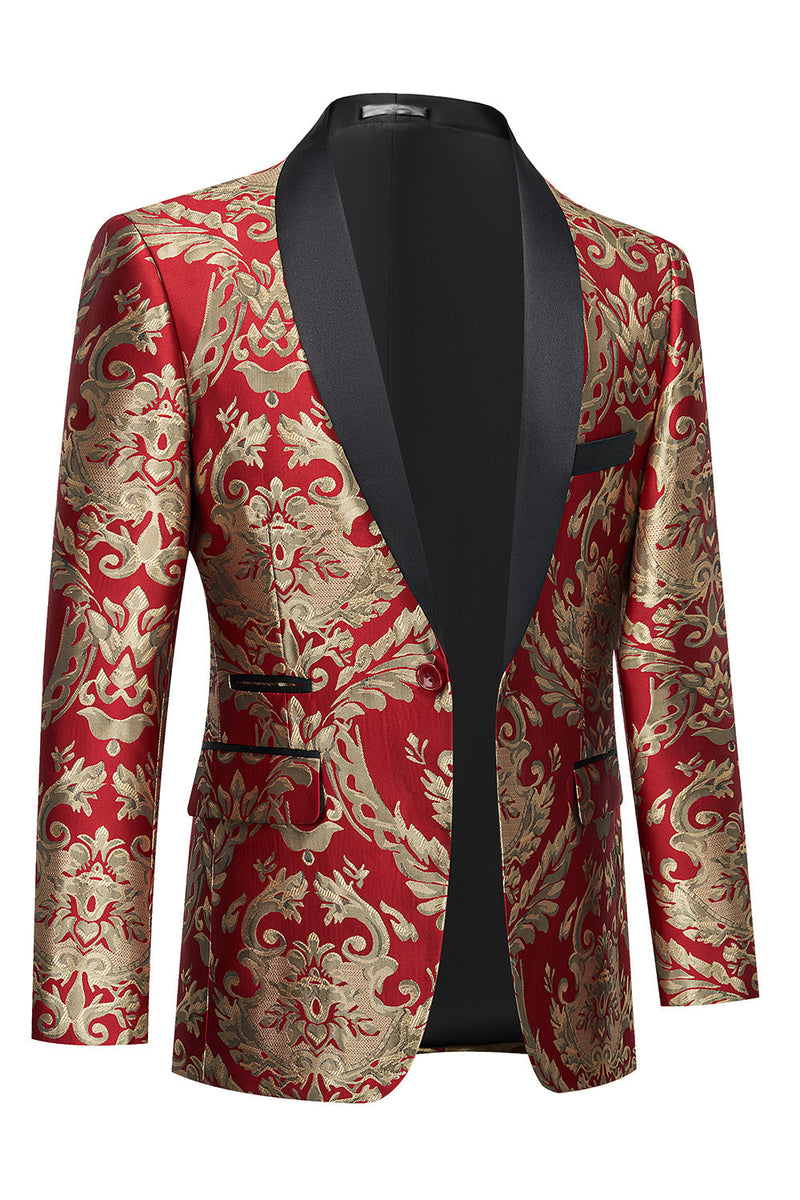 Load image into Gallery viewer, Dark Green Men's Prom Blazer with Embroidery