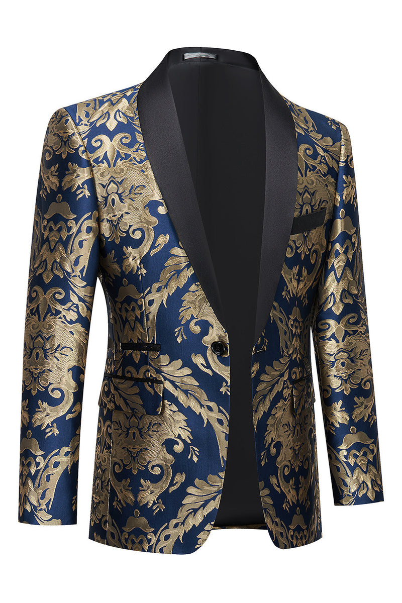 Load image into Gallery viewer, Dark Green Men's Prom Blazer with Embroidery