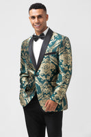 Load image into Gallery viewer, Shawl Lapel One Button Dark Green Men's Blazer