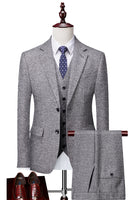 Load image into Gallery viewer, Grey Double Breasted 3 Pieces Men's Suit