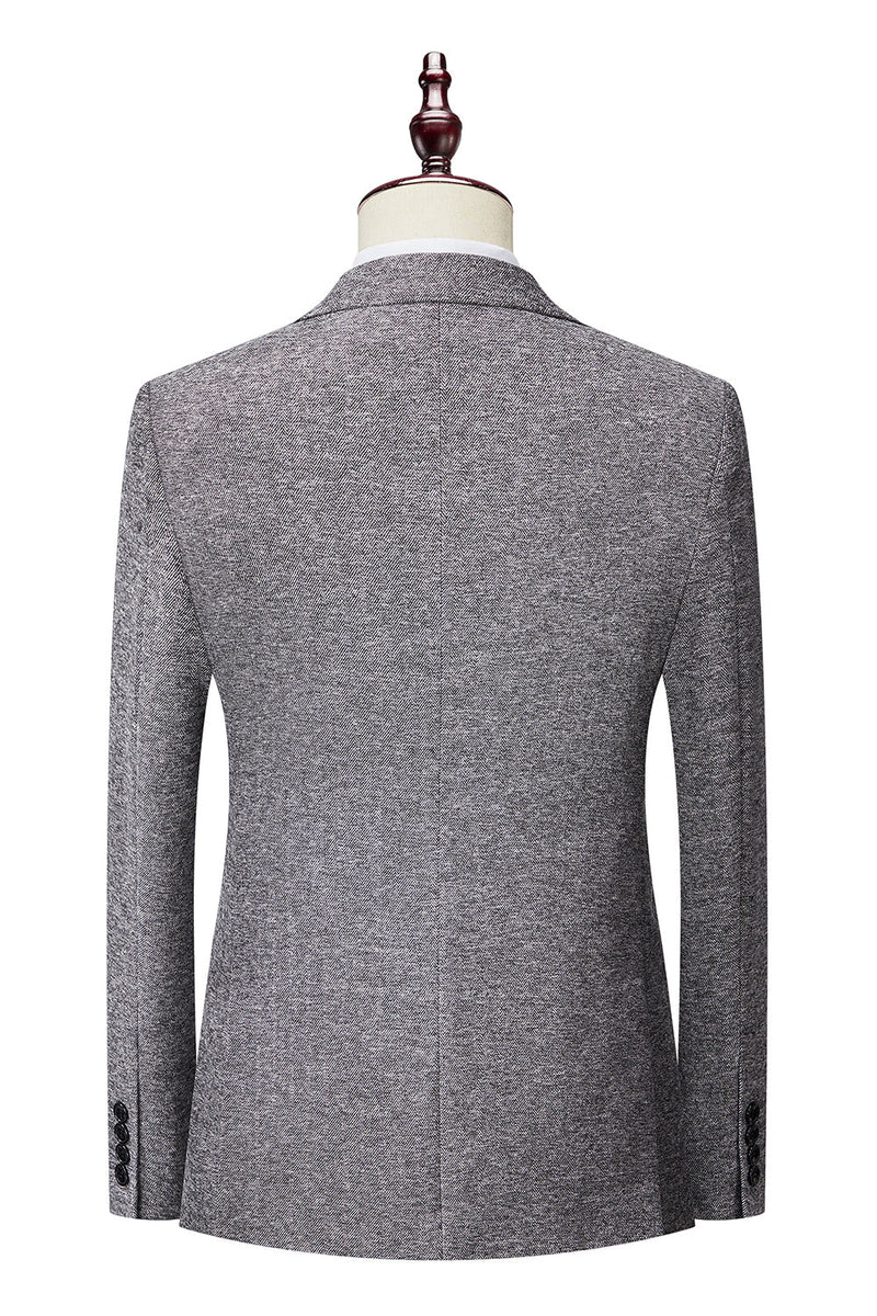 Load image into Gallery viewer, Grey Double Breasted 3 Pieces Men's Suit