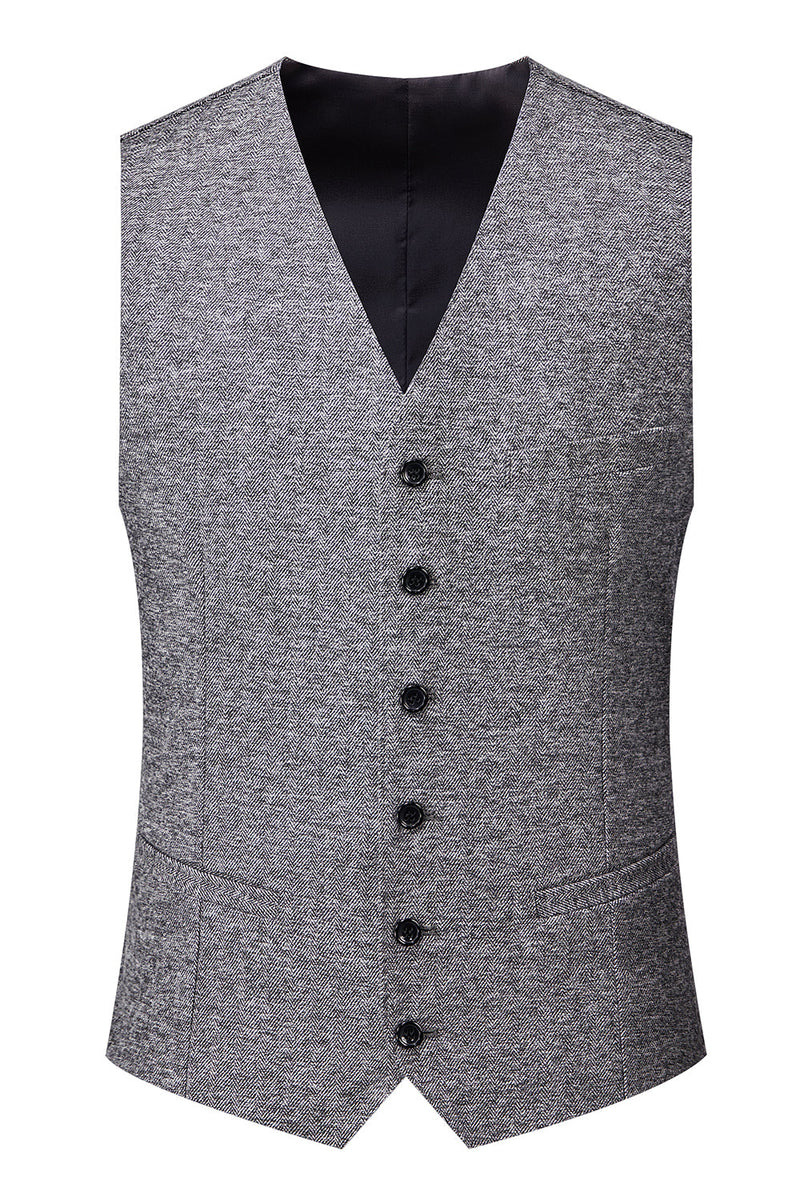 Load image into Gallery viewer, Grey Double Breasted 3 Pieces Men's Suit