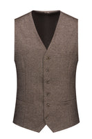 Load image into Gallery viewer, Brown 3 Pieces Men's Suit Slim Fit Groomsmen Suit