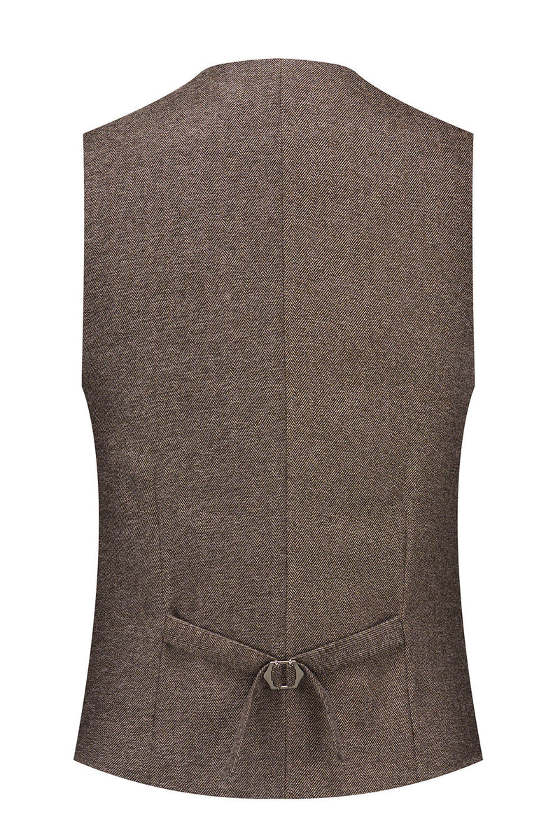 Load image into Gallery viewer, Brown 3 Pieces Men's Suit Slim Fit Groomsmen Suit