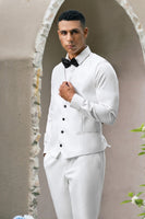Load image into Gallery viewer, White Shawl Lapel 3 Pieces One Button Men's Suits