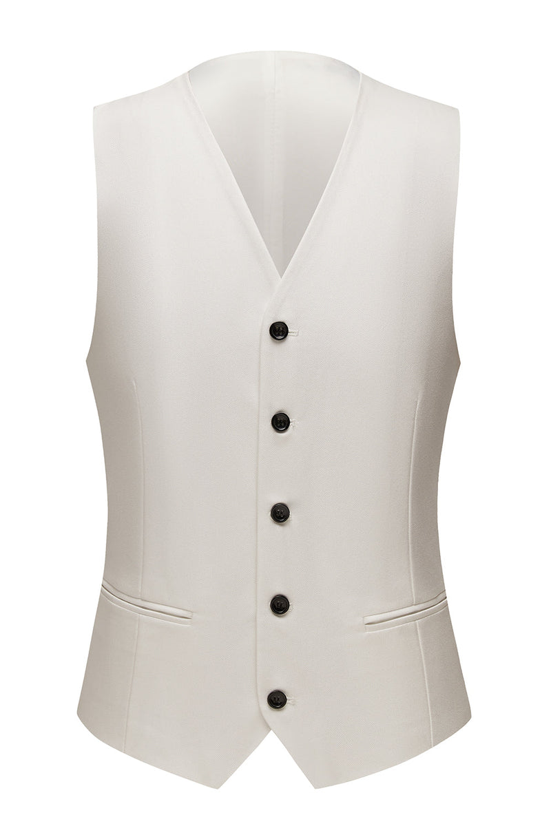 Load image into Gallery viewer, White Shawl Lapel 3 Pieces Men's Suits