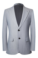 Load image into Gallery viewer, Grey 3 Pieces Peak Lapel Men's Suits