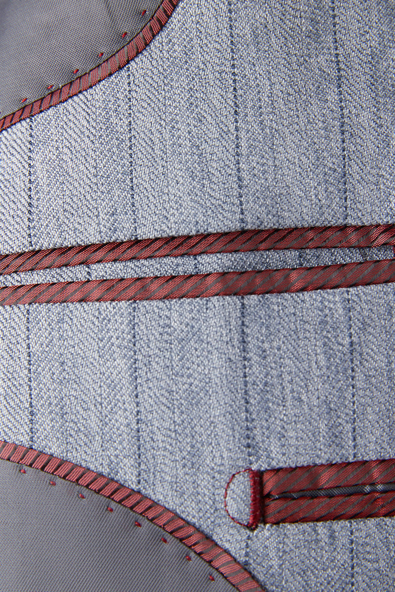 Load image into Gallery viewer, Grey 3 Pieces Peak Lapel Men's Suits