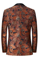 Load image into Gallery viewer, Brown Jacquard Shawl Lapel Men's 2 Pieces Suits