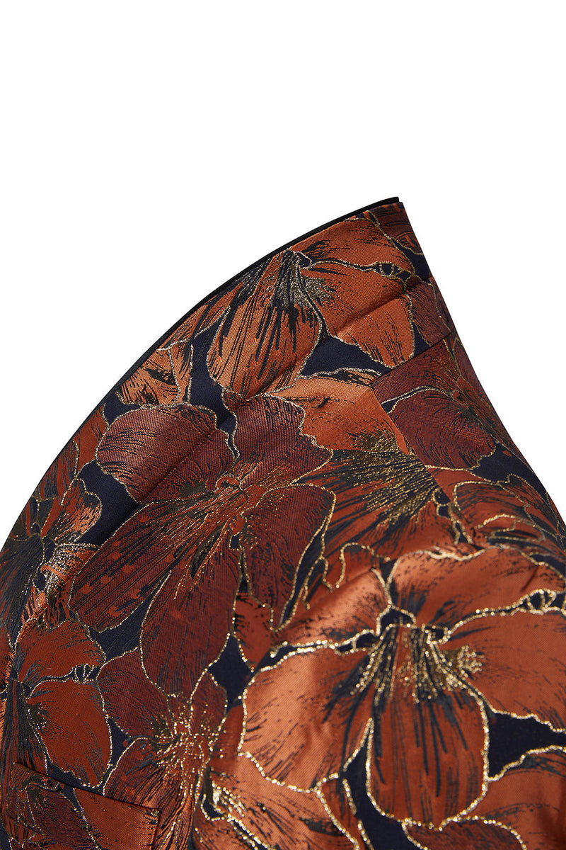 Load image into Gallery viewer, Brown Jacquard Shawl Lapel Men's 2 Pieces Suits