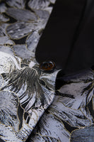 Load image into Gallery viewer, Grey Jacquard Shawl Lapel Men's 2 Pieces Suits