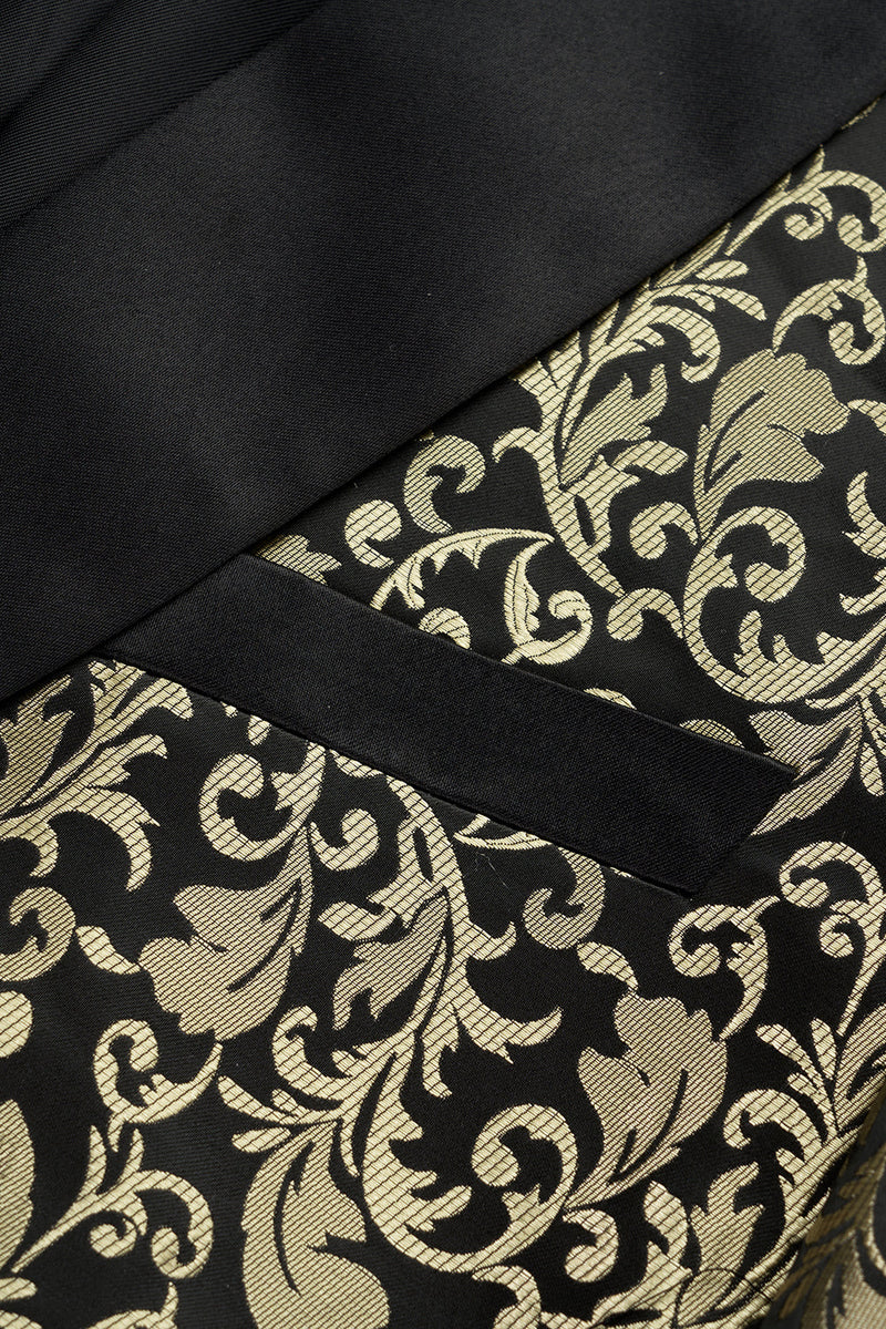 Load image into Gallery viewer, Golden Jacquard Shawl Lapel Men's Blazer