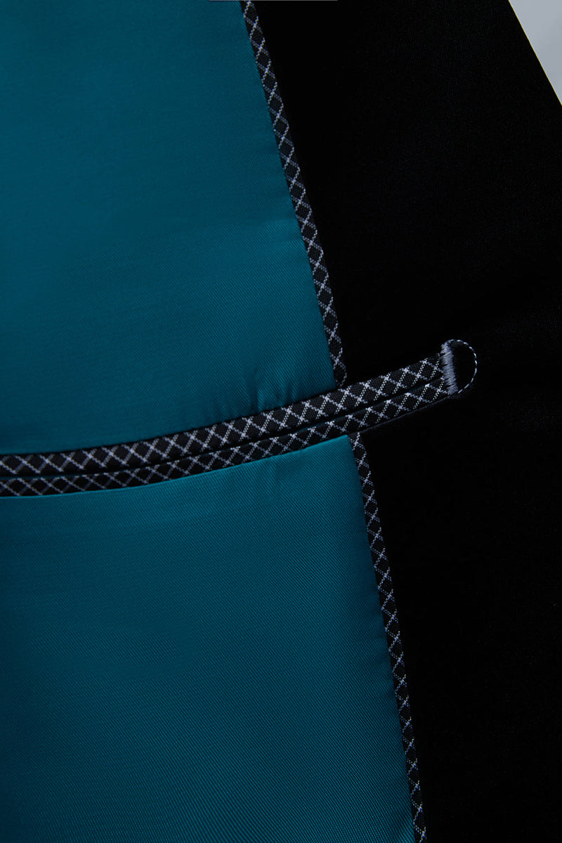 Load image into Gallery viewer, Peacock Green 2 Pieces Jacquard Shawl Lapel Men's Suits