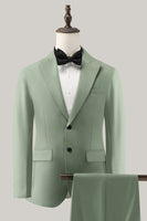 Load image into Gallery viewer, Grey Green 2 Piece Peak Lapel Single Breasted Men's Prom Suits