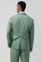 Load image into Gallery viewer, Peak Lapel Grey Green Single Breasted 2 Pieces Men's Suits