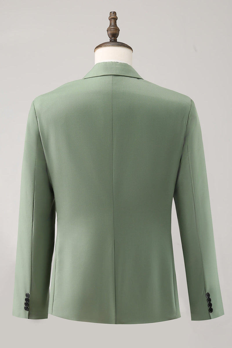 Load image into Gallery viewer, Grey Green 2 Piece Peak Lapel Single Breasted Men's Prom Suits